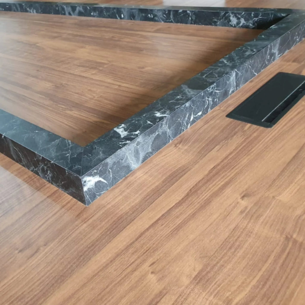 Ahşap Mermer Desen Toplantı Masası ISTANBUL