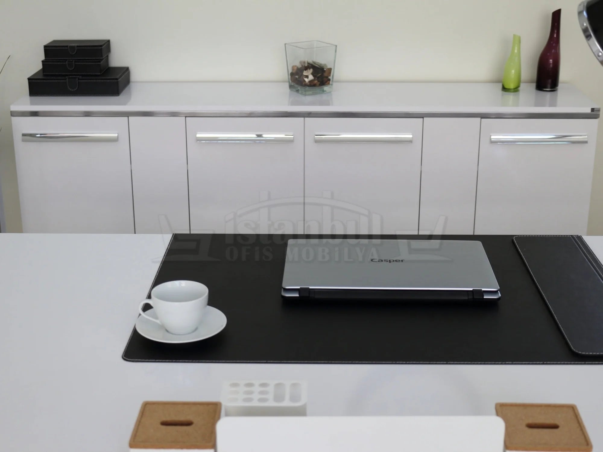 İstanbul Ofis Masası Apple Makam Takımı Hg.Beyaz ISTANBUL