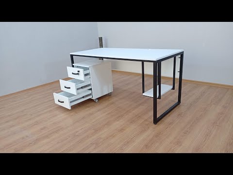 Bureau à deux tiroirs blanc Zelinda