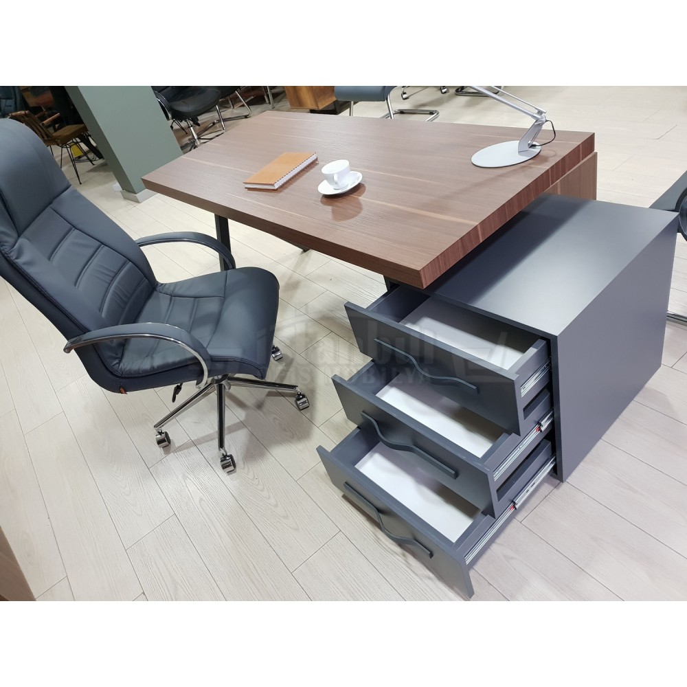 Bureau Exécutif Bureau Istanbul Canberra - Anthracite Noyer