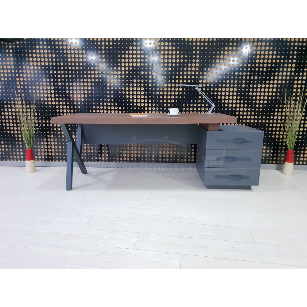 Bureau Exécutif Bureau Istanbul Canberra - Anthracite Noyer