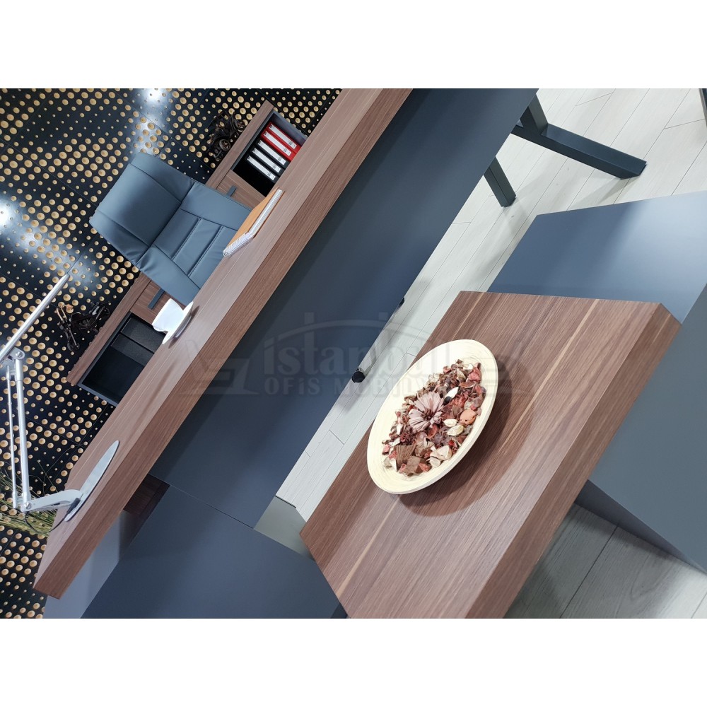 Bureau Exécutif Bureau Istanbul Canberra - Anthracite Noyer