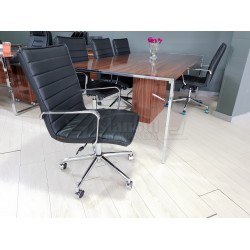 Apple Grande Table De Réunion Laqué Noyer Chrome