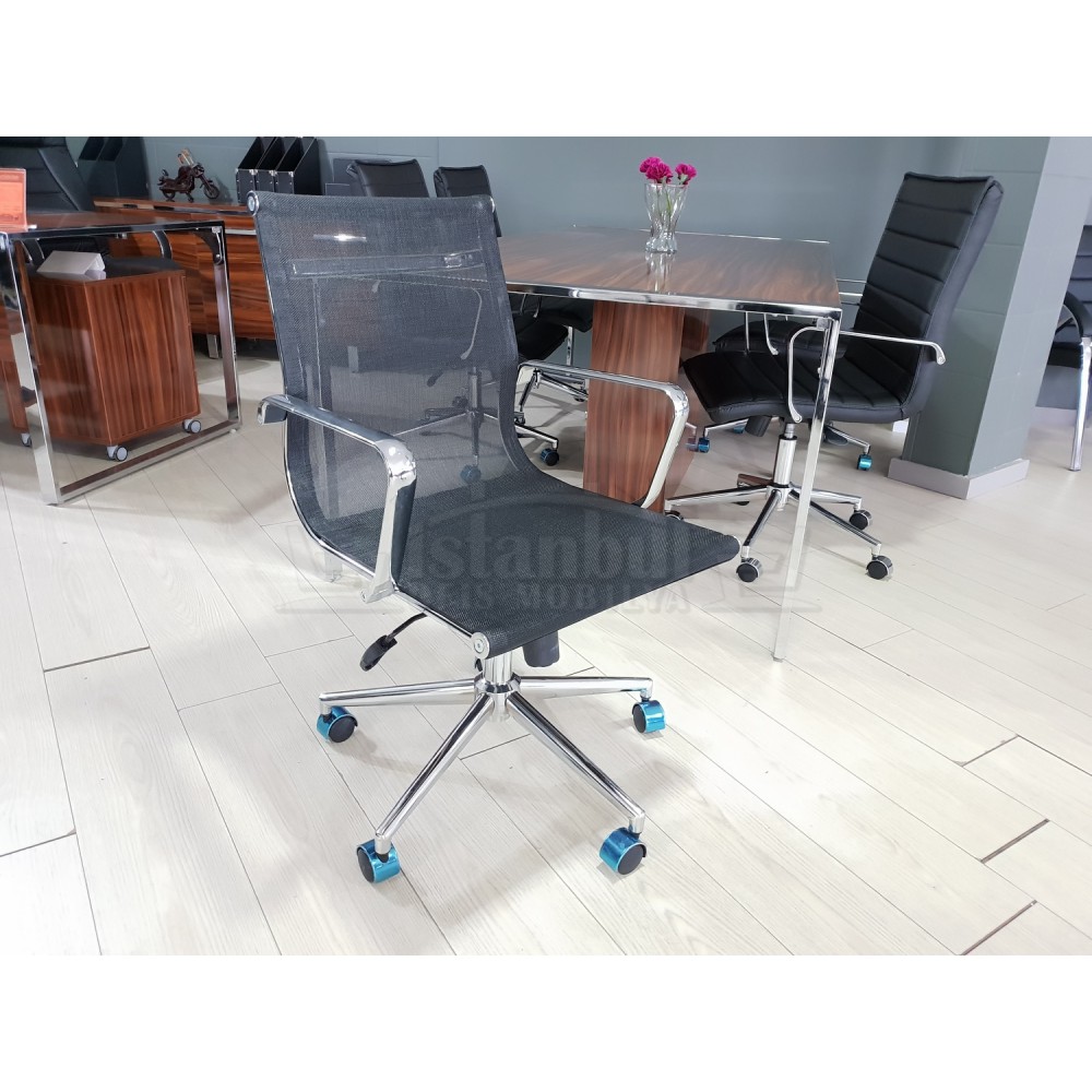 Apple Grande Table De Réunion Laqué Noyer Chrome