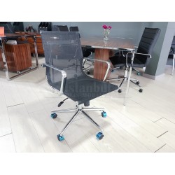 Apple Grande Table De Réunion Laqué Noyer Chrome