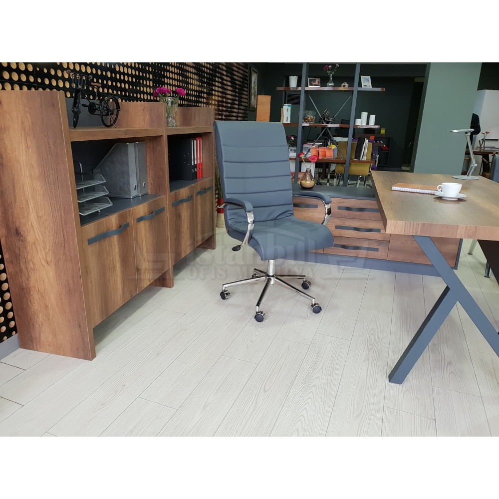 Bureau D'Istanbul Directeur Table Élégante - Baroque Anthracite