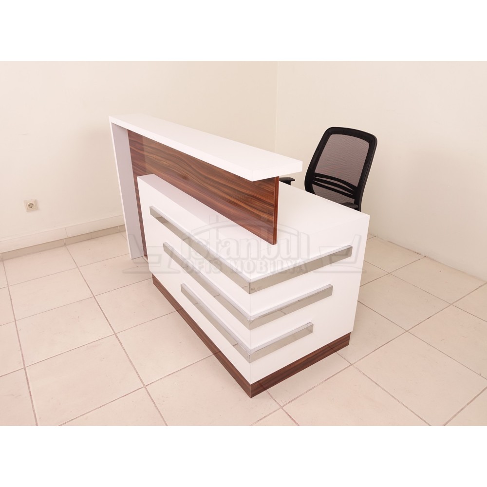 Box Bureau Bureau D'Accueil Noyer Chromé