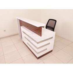 Box Bureau Bureau D'Accueil Noyer Chromé