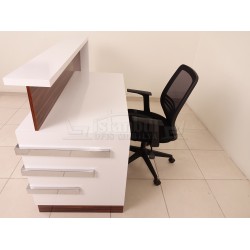 Box Bureau Bureau D'Accueil Noyer Chromé