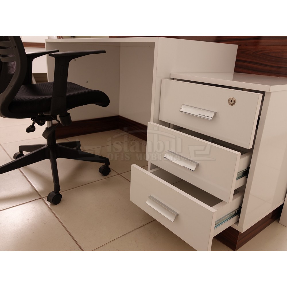 Box Bureau Bureau D'Accueil Noyer Chromé