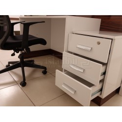 Box Bureau Bureau D'Accueil Noyer Chromé