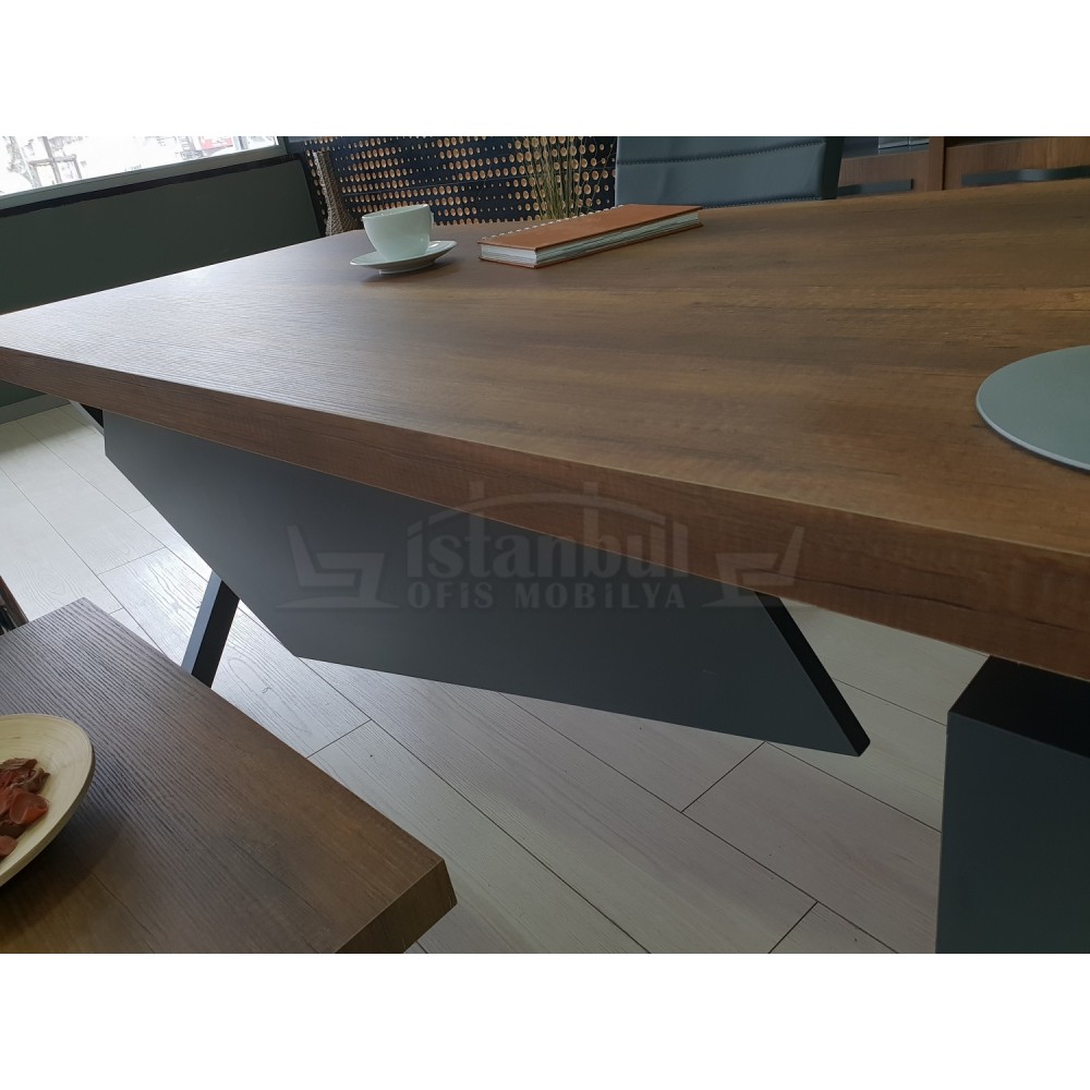 Bureau D'Istanbul Directeur Table Élégante - Baroque Anthracite