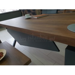 Bureau D'Istanbul Directeur Table Élégante - Baroque Anthracite