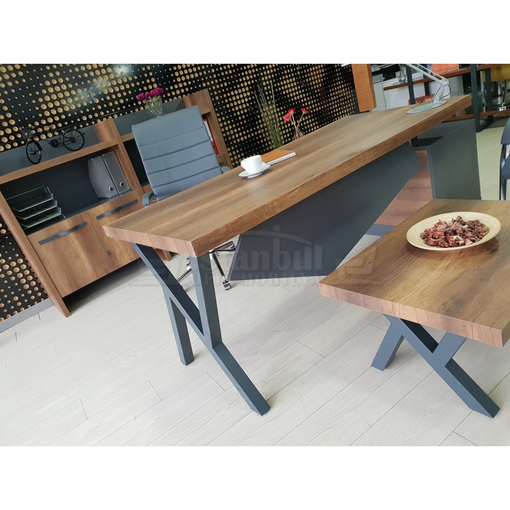 Bureau D'Istanbul Directeur Table Élégante - Baroque Anthracite