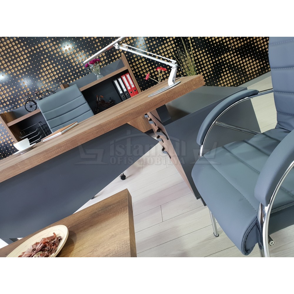 Bureau D'Istanbul Directeur Table Élégante - Baroque Anthracite