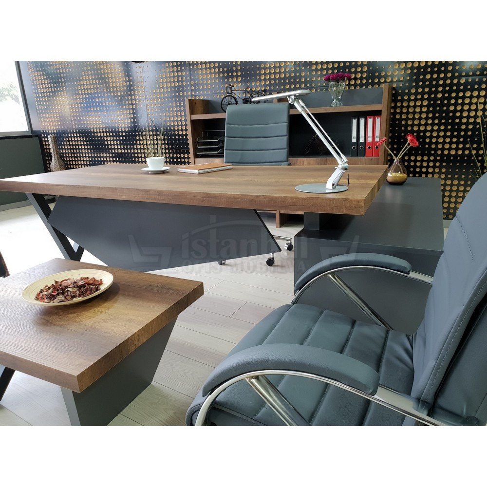 Bureau D'Istanbul Directeur Table Élégante - Baroque Anthracite