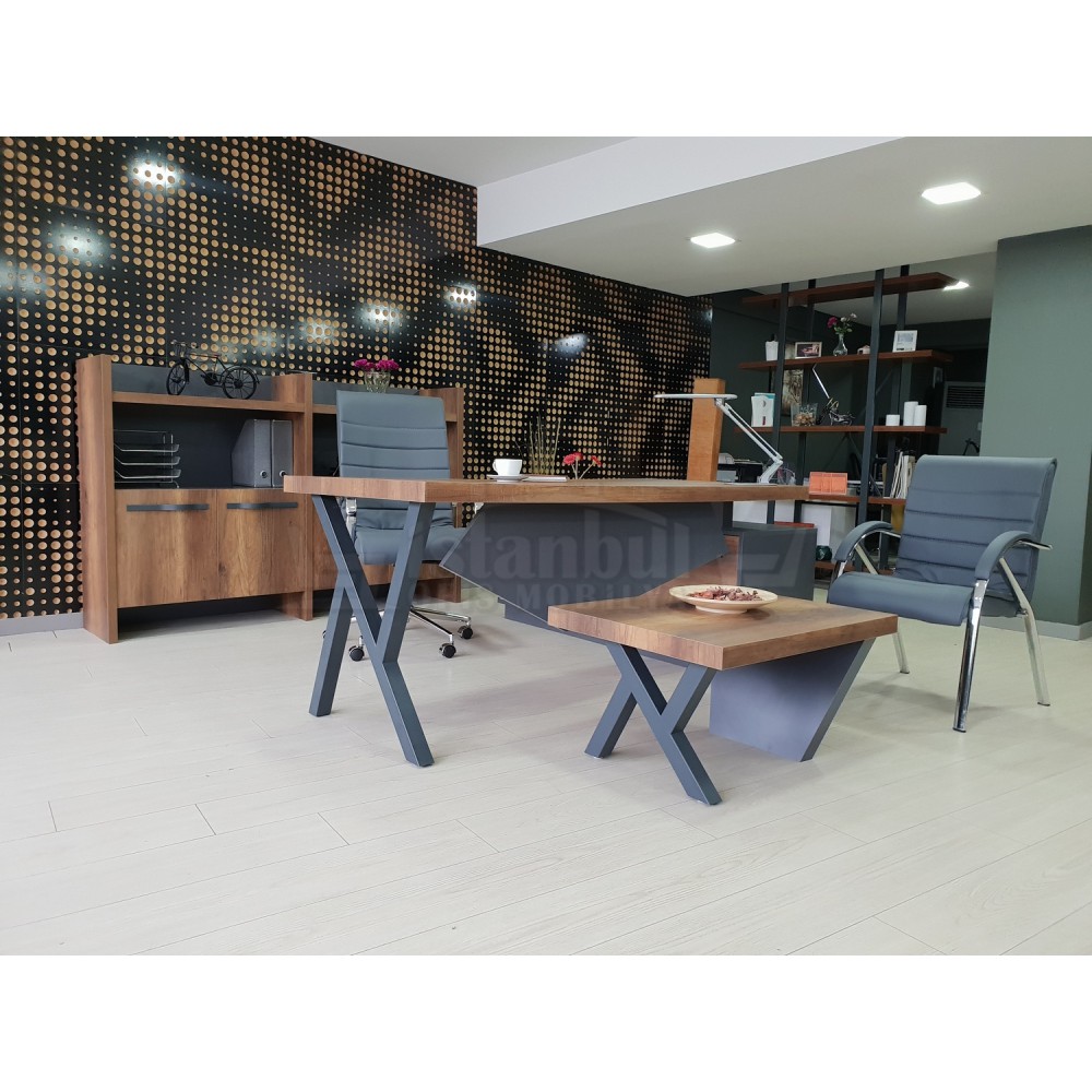 Bureau D'Istanbul Directeur Table Élégante - Baroque Anthracite