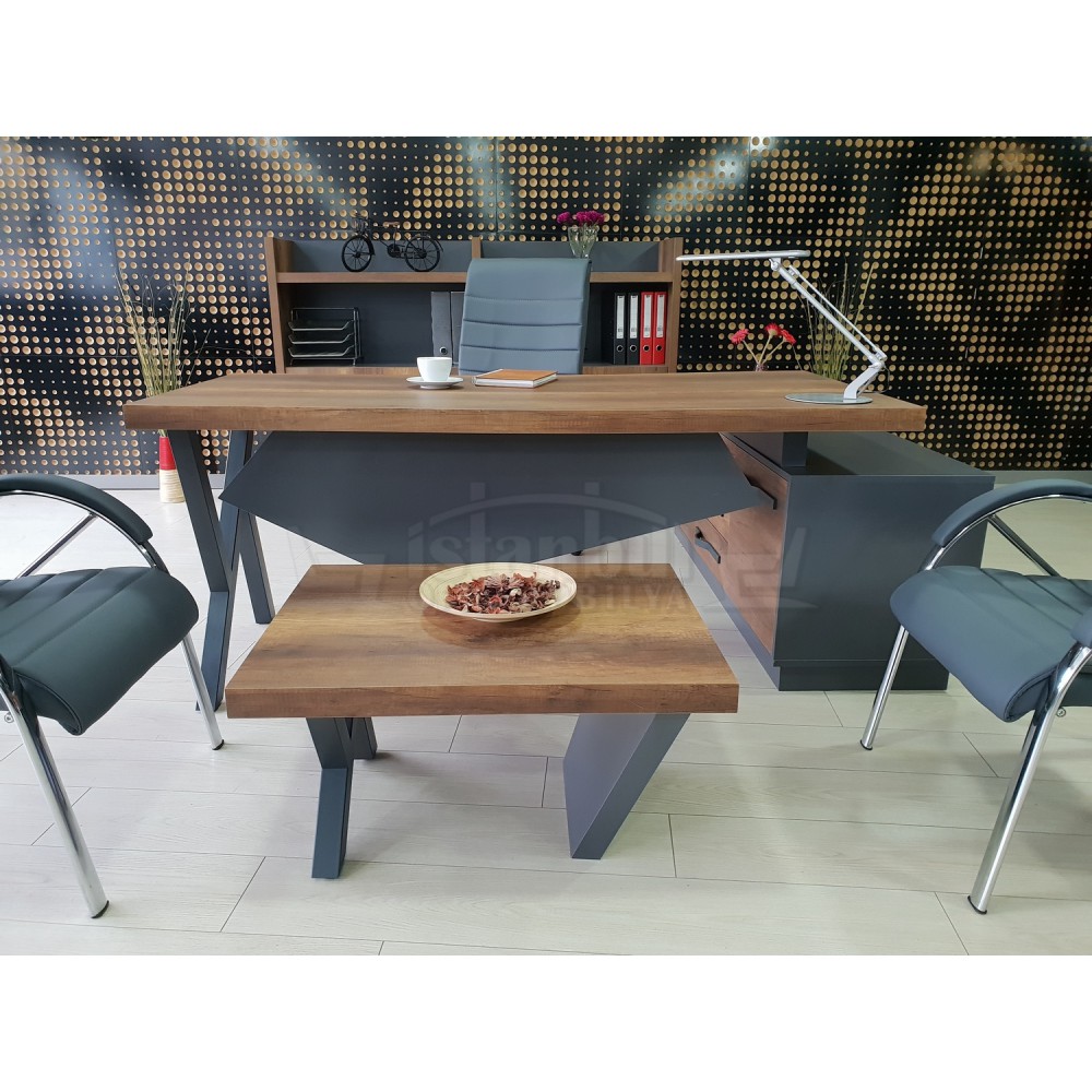 Bureau D'Istanbul Directeur Table Élégante - Baroque Anthracite