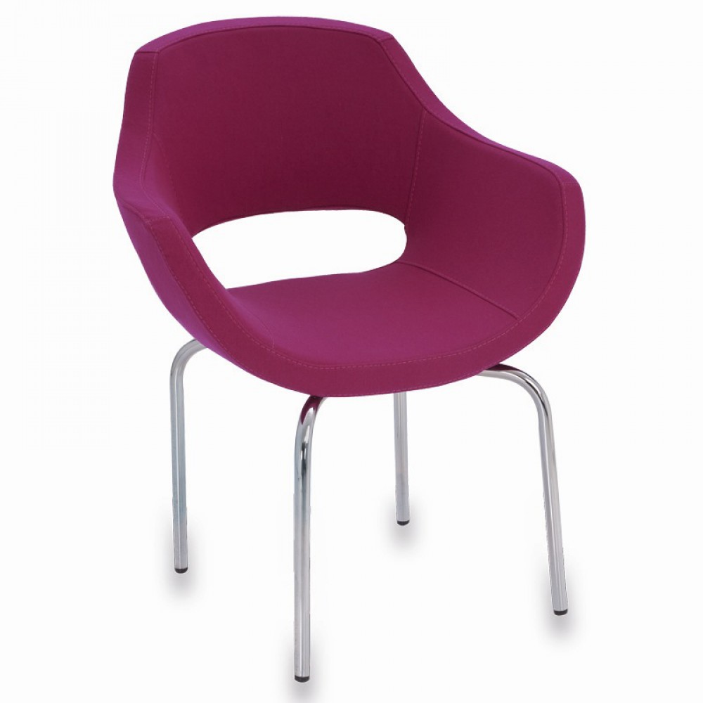 Milan Deux Disques Chrome Guest Chair