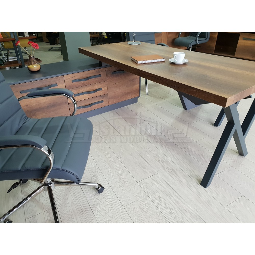 Consejo Ejecutivo Elegante Estante Del Gabinete Barroco Antracita