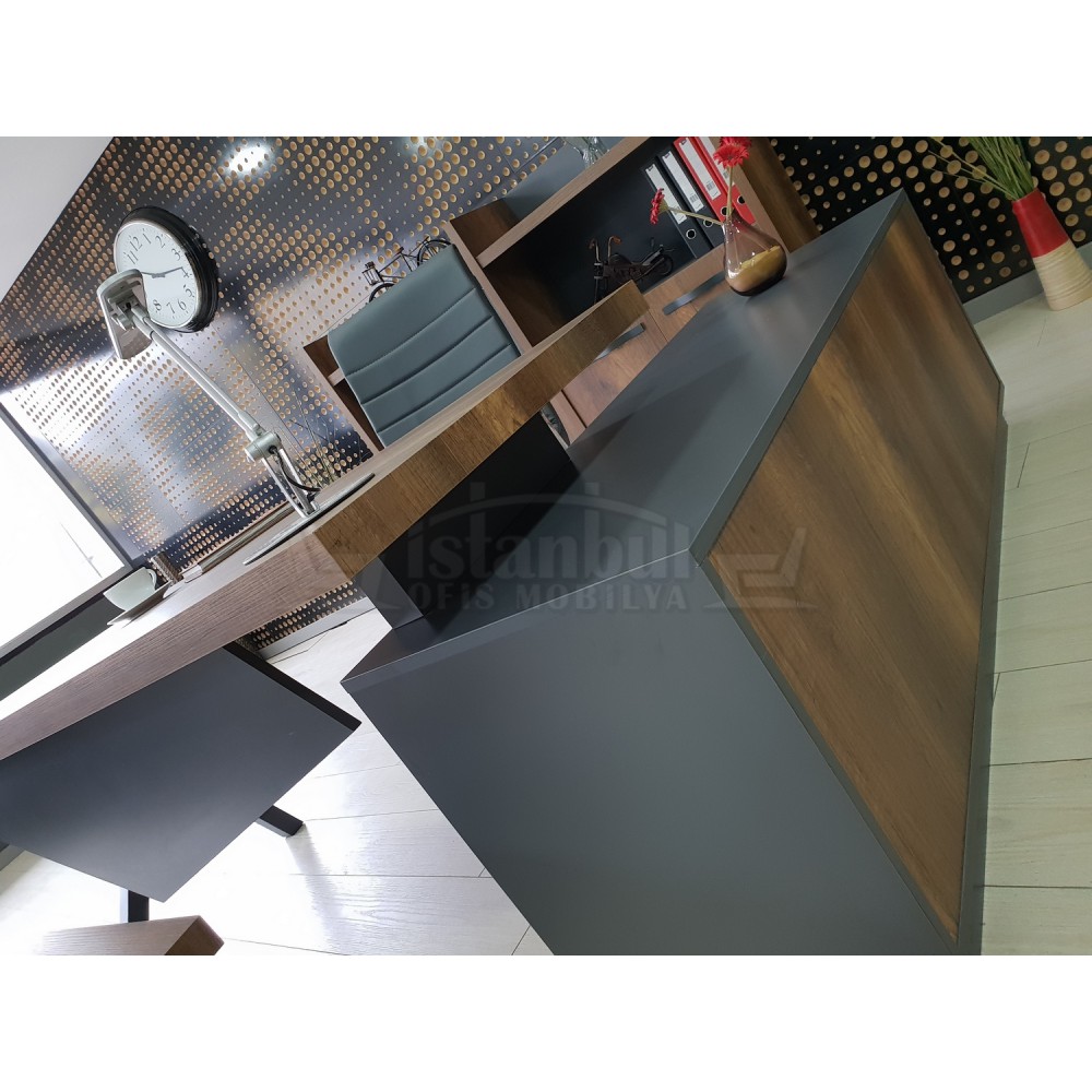 Consejo Ejecutivo Elegante Estante Del Gabinete Barroco Antracita