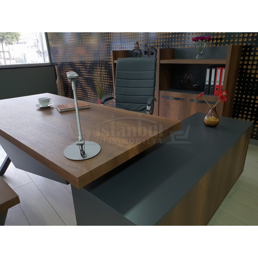 Consejo Ejecutivo Elegante Estante Del Gabinete Barroco Antracita