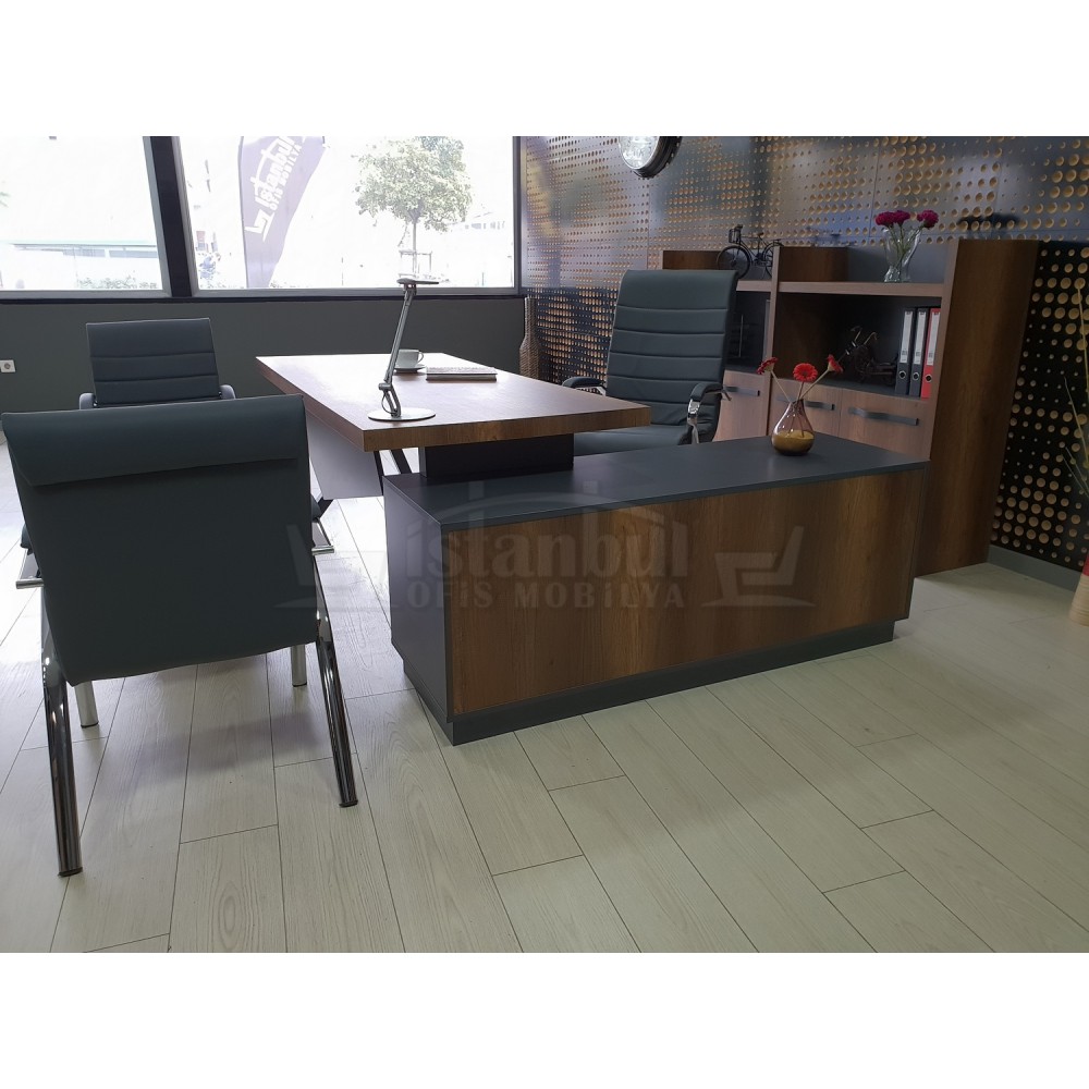 Consejo Ejecutivo Elegante Estante Del Gabinete Barroco Antracita