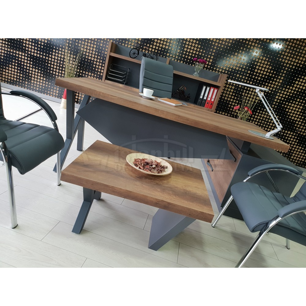 Consejo Ejecutivo Elegante Estante Del Gabinete Barroco Antracita