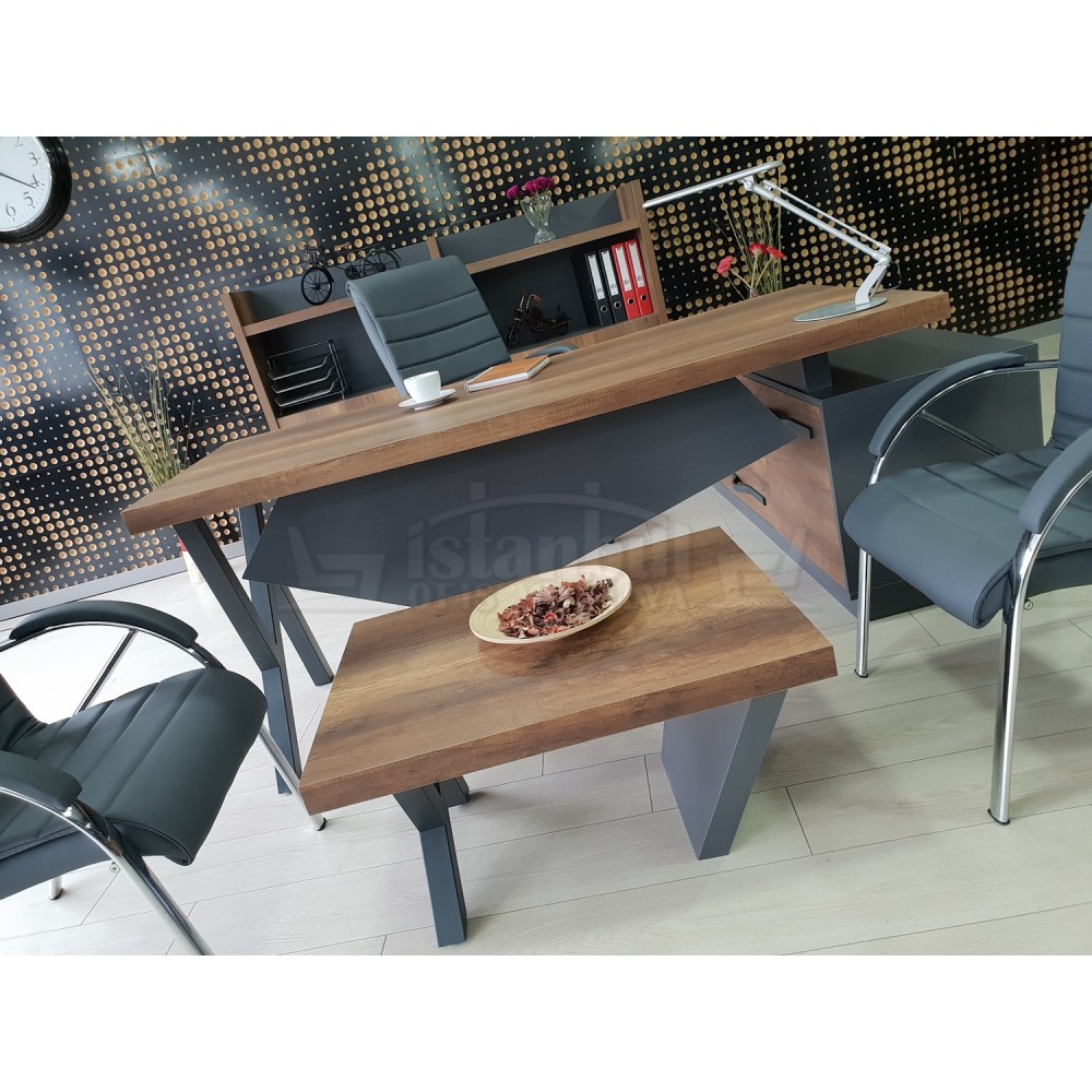 Consejo Ejecutivo Elegante Estante Del Gabinete Barroco Antracita