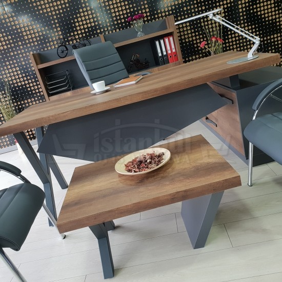 Élégant Conseil Exécutif Du Plateau Cabinet Baroque Anthracite