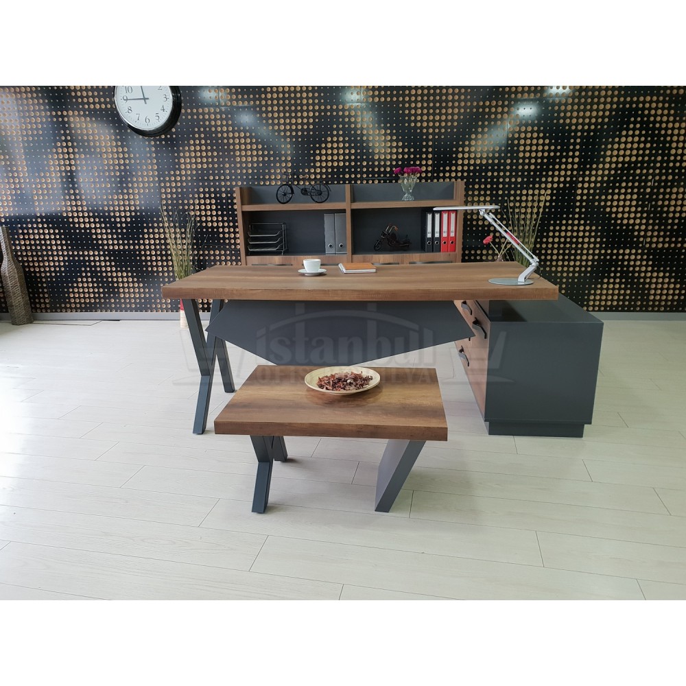 Consejo Ejecutivo Elegante Estante Del Gabinete Barroco Antracita