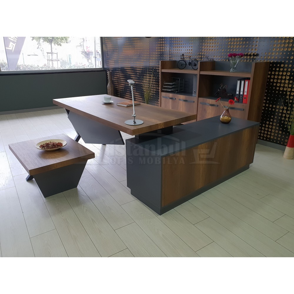 Consejo Ejecutivo Elegante Estante Del Gabinete Barroco Antracita