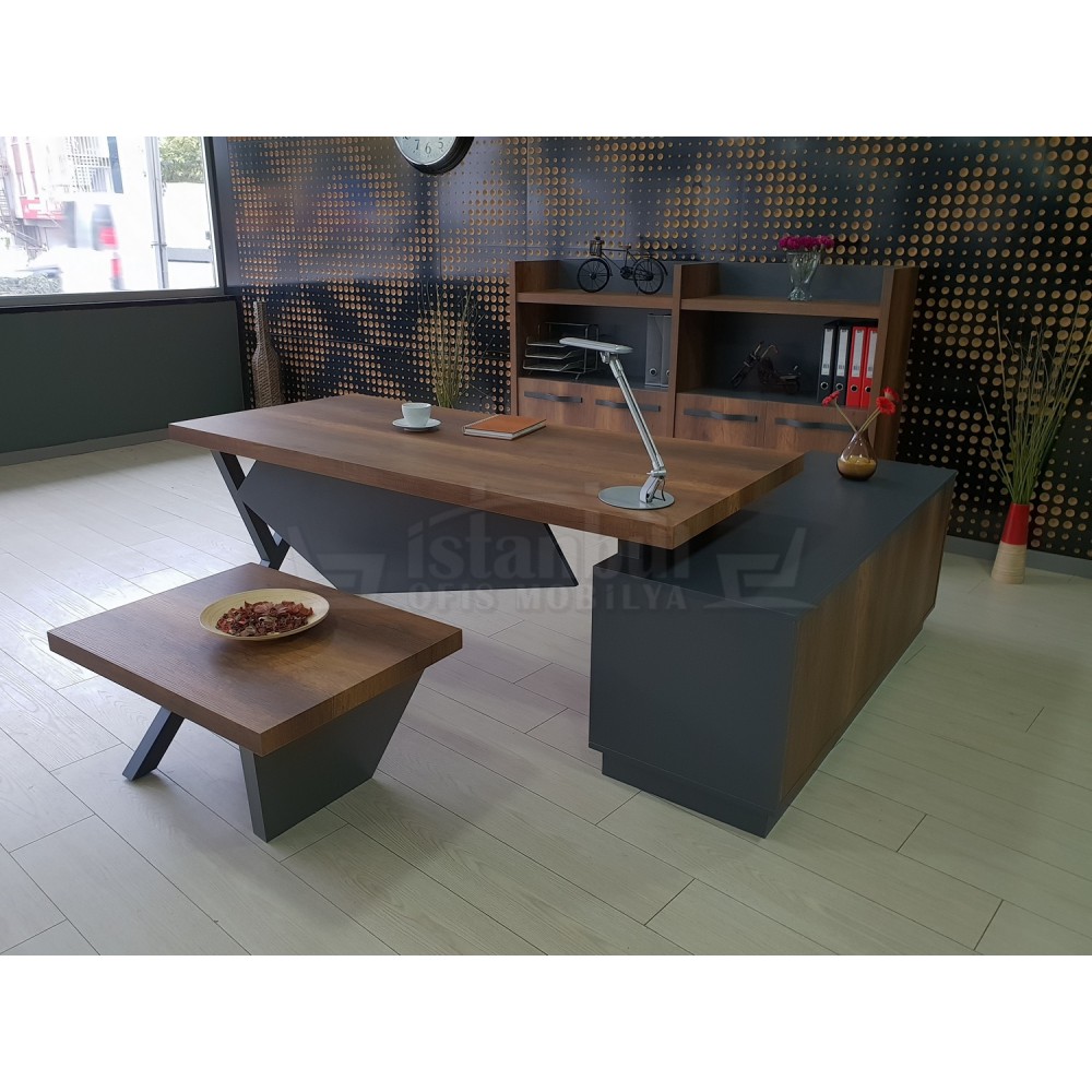 Consejo Ejecutivo Elegante Estante Del Gabinete Barroco Antracita