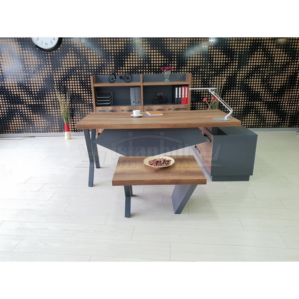 Consejo Ejecutivo Elegante Estante Del Gabinete Barroco Antracita