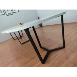 Böyük Oval Görüş Masası Blanc