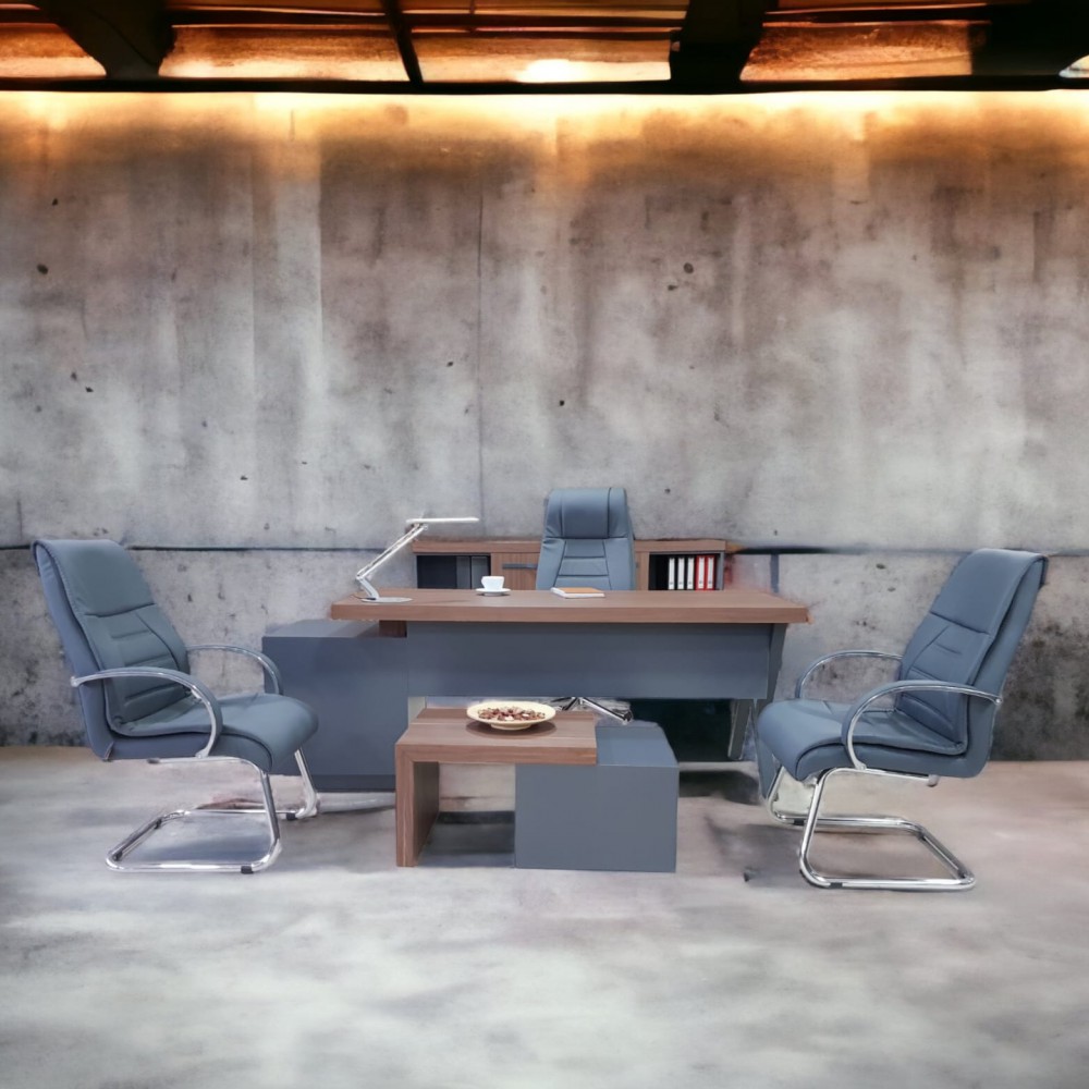 Bureau Exécutif Bureau Istanbul Canberra - Anthracite Noyer