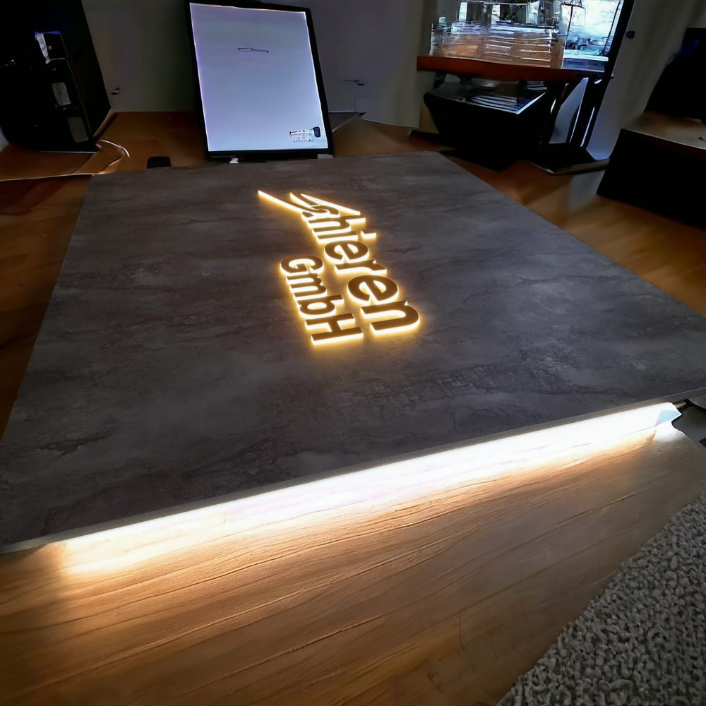 Décoration Murale De Bureau Avec Logo Led 3D