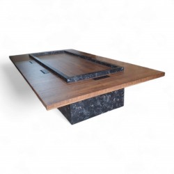 Table de réunion en bois à motif de marbre
