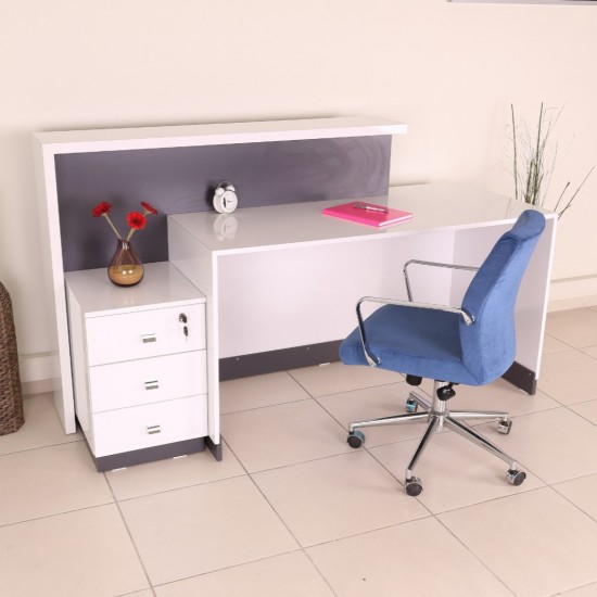 Box Office Bureau De Réception Table Blanc Anthracite Istanbul