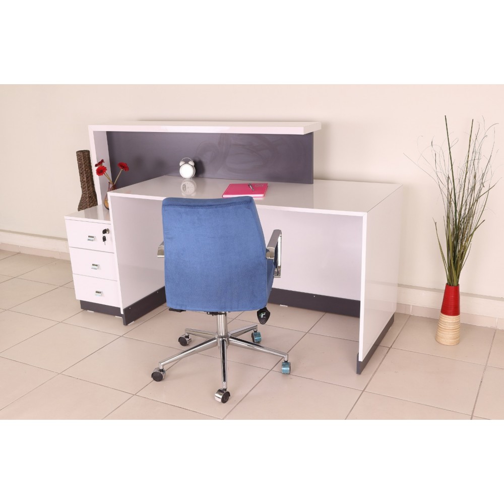 Box Office Bureau De Réception Table Blanc Anthracite Istanbul