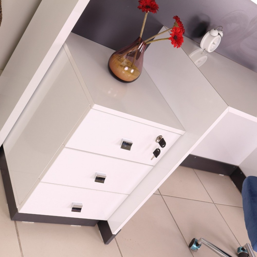 Box Office Bureau De Réception Table Blanc Anthracite Istanbul