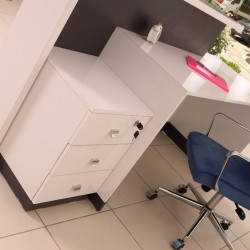 Box Office Bureau De Réception Table Blanc Anthracite Istanbul
