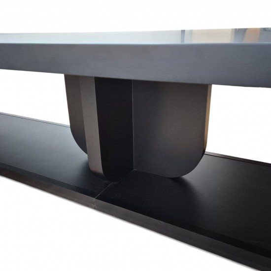 Grande Table De Réunion Laquée Noire Pour 20 Personnes