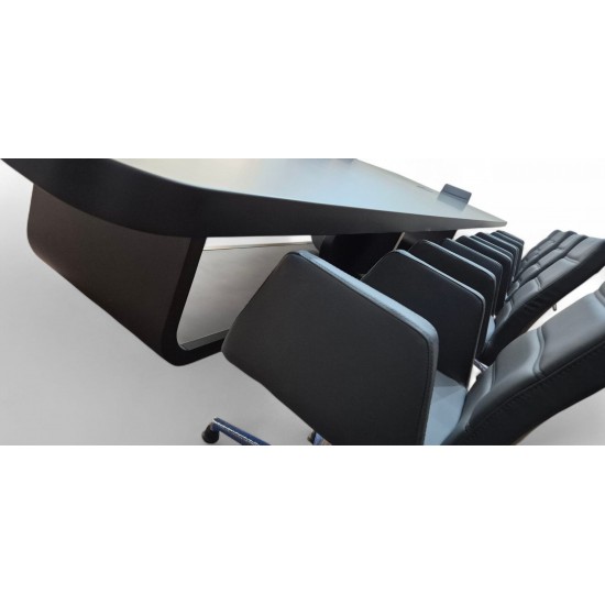 Grande Table De Réunion Laquée Noire Pour 20 Personnes