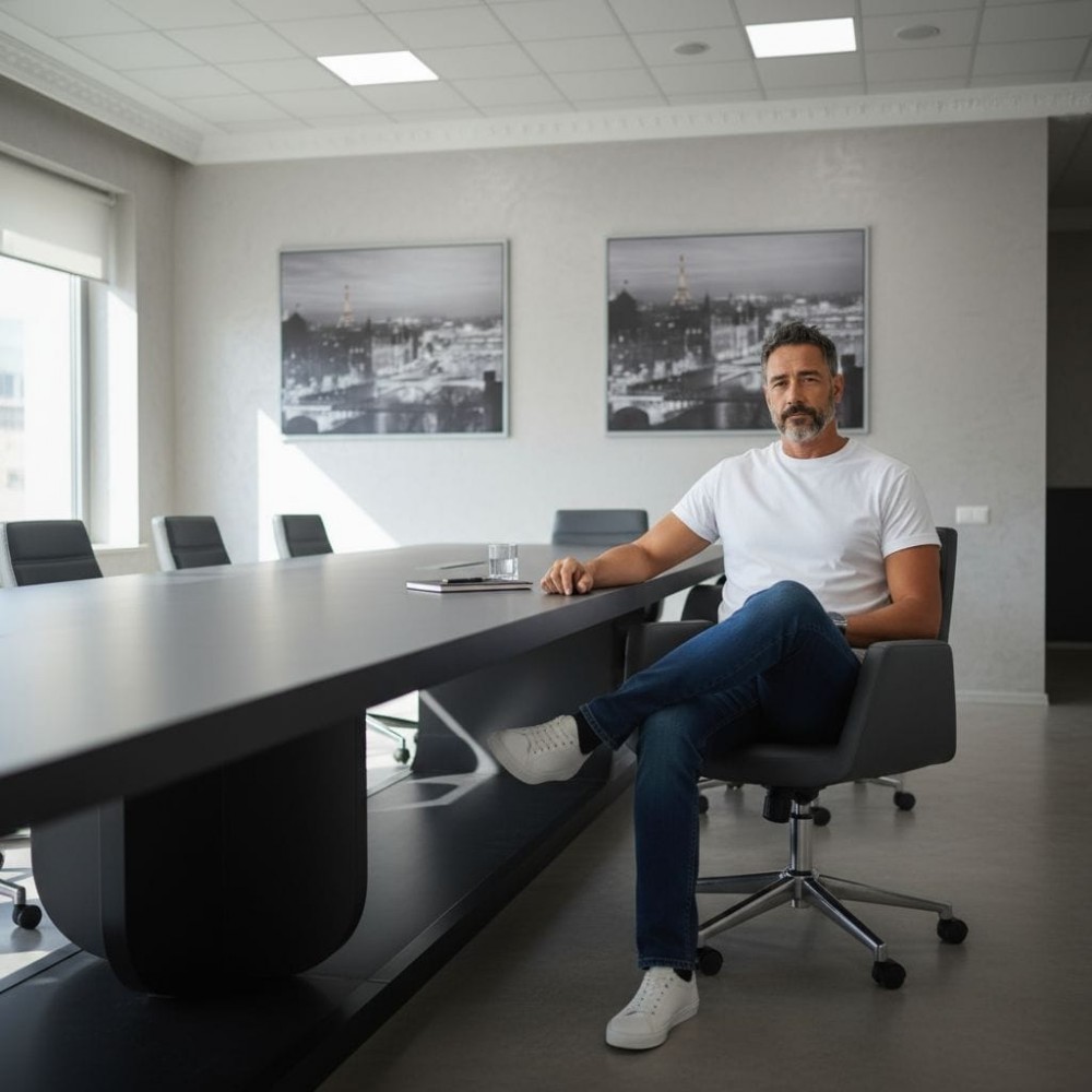 Grande Table De Réunion Laquée Noire Pour 20 Personnes