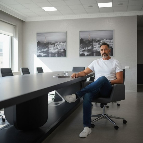 Grande Table De Réunion Laquée Noire Pour 20 Personnes