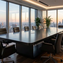 Grande Table De Réunion Laquée Noire Pour 20 Personnes