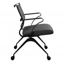 Chaise De Réunion Ergo Avec Cadre En Métal Et 4 Roues