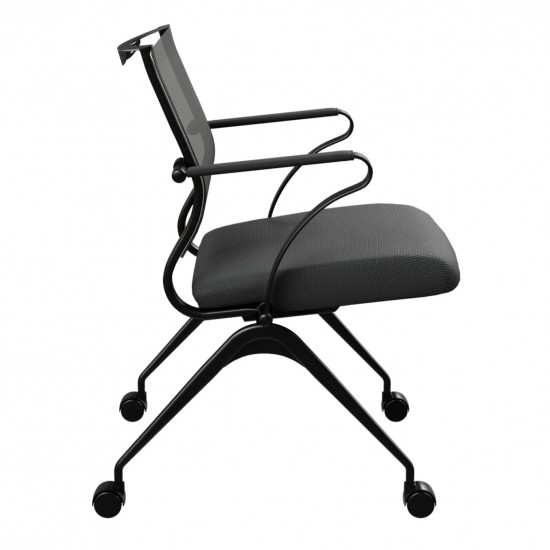 Chaise De Réunion Ergo Avec Cadre En Métal Et 4 Roues