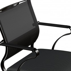 Chaise De Réunion Ergo Avec Cadre En Métal Et 4 Roues